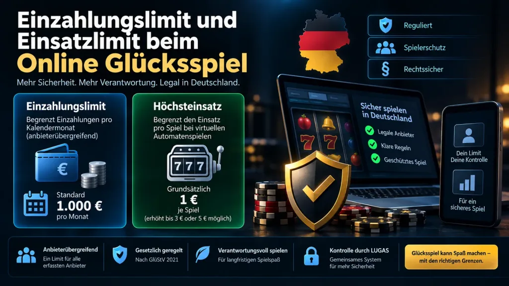 Einzahlungslimit und Einsatzlimit beim Online Glücksspiel