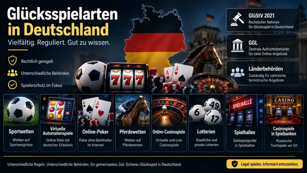 Glücksspielarten in Deutschland einfach erklärt