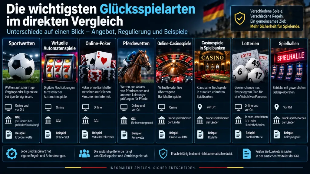 Glücksspielarten in Deutschland einfach erklärt