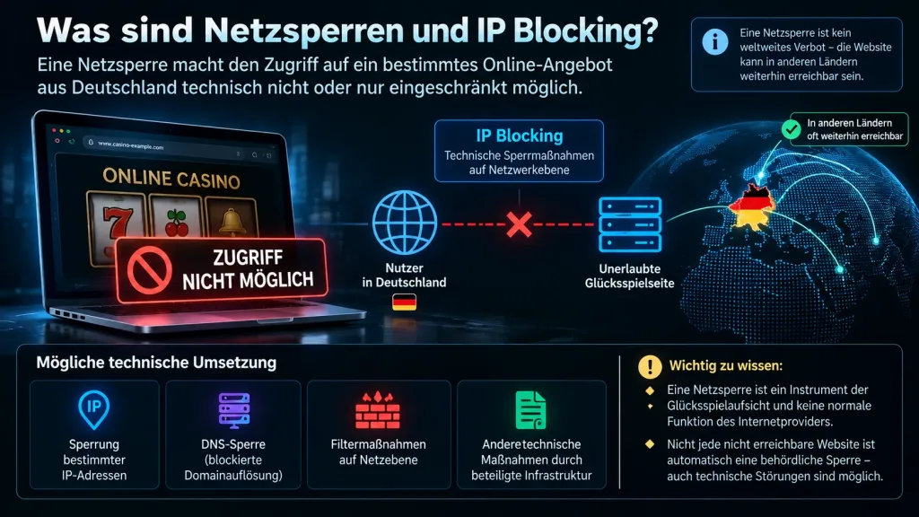 IP Blocking und Netzsperren bei Glücksspiel in Deutschland