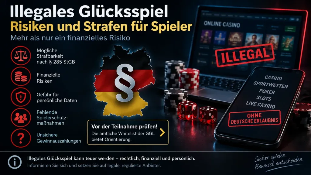 Illegales Glücksspiel Risiken und Strafen für Spieler