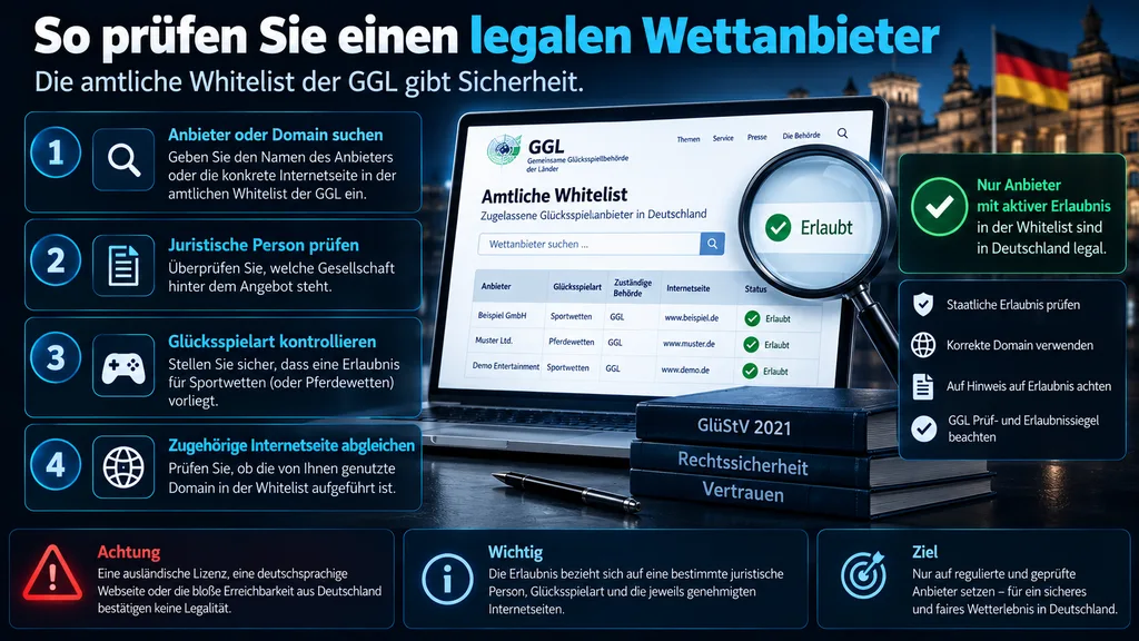Wie lässt sich ein legaler Wettanbieter prüfen?