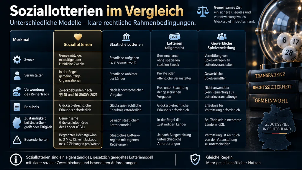 Soziallotterien im Vergleich zu anderen Lotteriemodellen