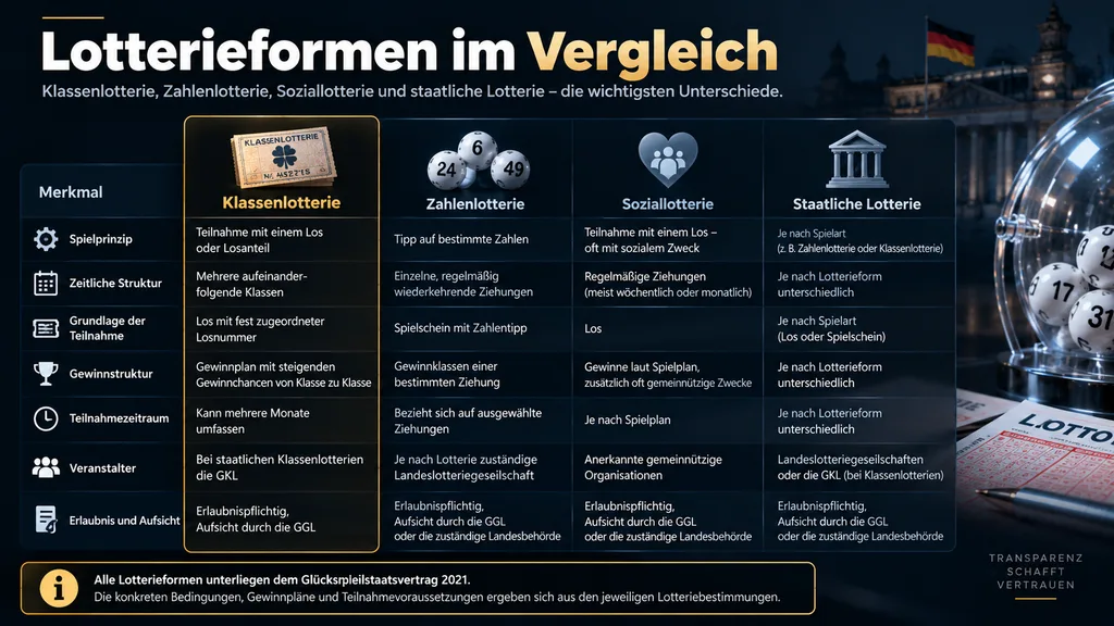 Klassenlotterie und Zahlenlotterie im Vergleich
