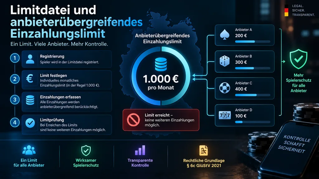 Limitdatei und anbieterübergreifendes Einzahlungslimit