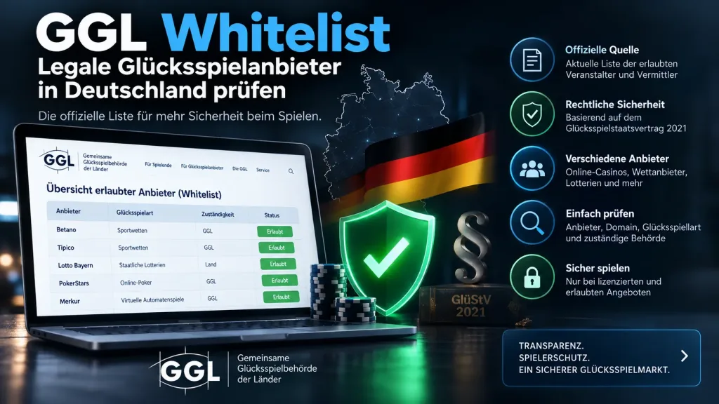 GGL Whitelist: Legale Glücksspielanbieter in Deutschland prüfen
